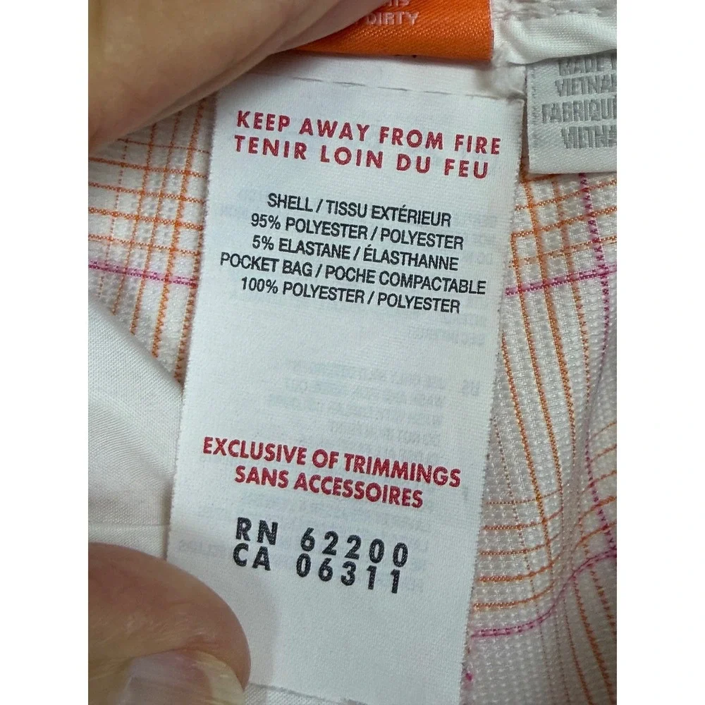 Puma Men's Golf Shorts‎ White Orange Pink Plaid Sport Lifestyle Lightweight 32